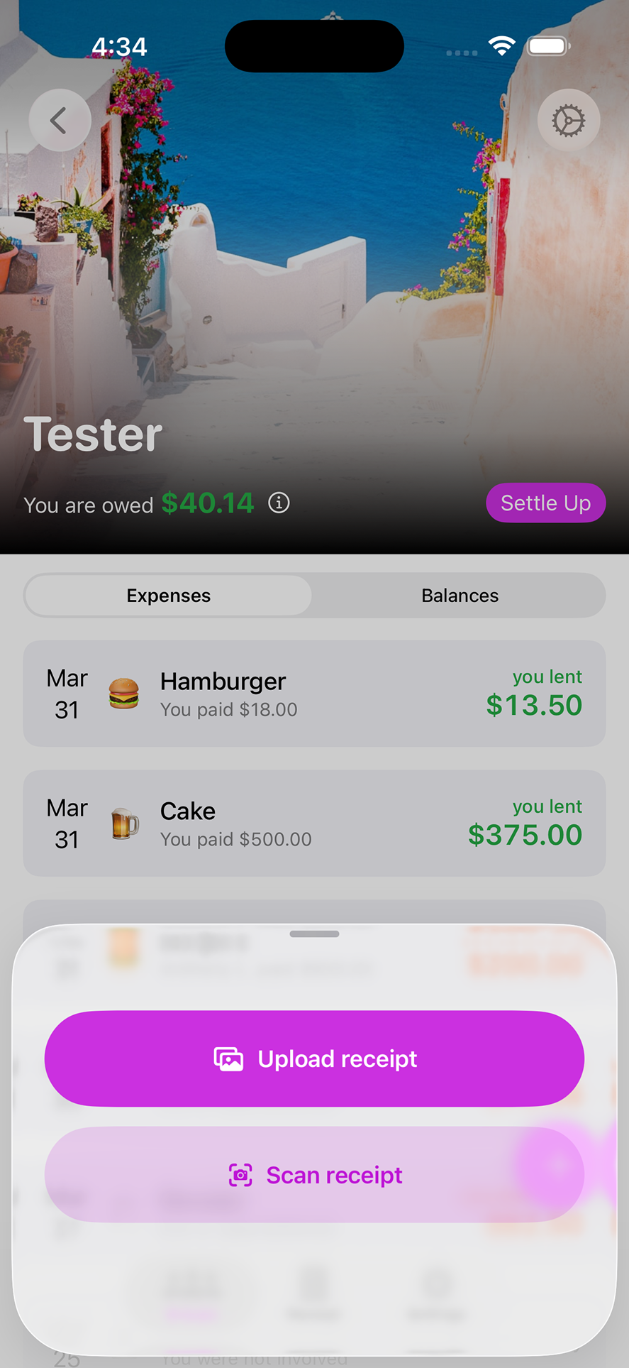 Upload or scan receipt